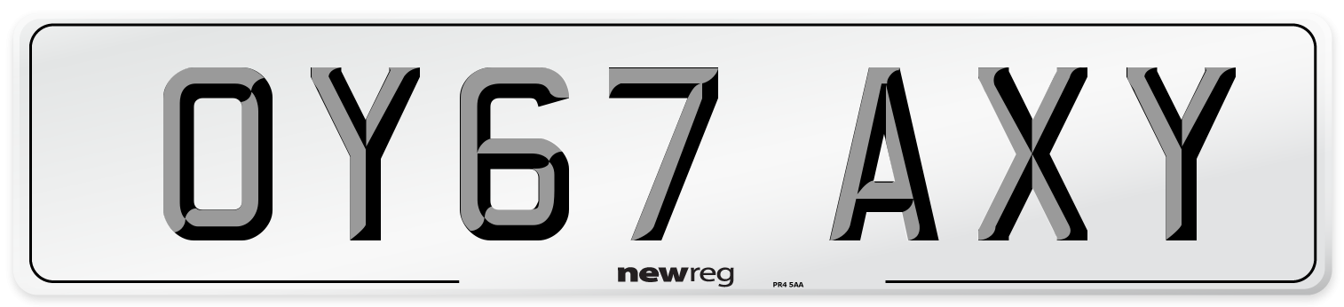 OY67 AXY Number Plate from New Reg